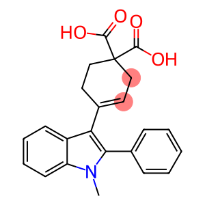 4-(1-methyl-2-phenyl-1H-indol-3-yl)-3-cyclohexene-1,1-dicarboxylic acid