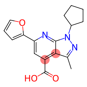 1-环戊基-6-(呋喃-2-基)-3-甲基-1H-吡唑并[3,4-B]吡啶-4-羧酸