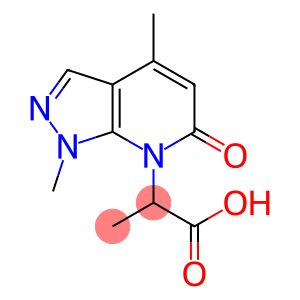 7H-Pyrazolo[3,4-b]pyridine-7-acetic  acid,  1,6-dihydro--alpha-,1,4-trimethyl-6-oxo-