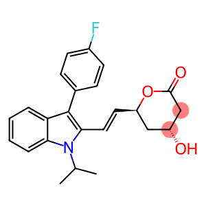 2H-Pyran-2-one, 6-[(1E)-2-[3-(4-fluorophenyl)-1-(1-methylethyl)-1H-indol-2-yl]ethenyl]tetrahydro-4-hydroxy-, (4R,6S)-rel-