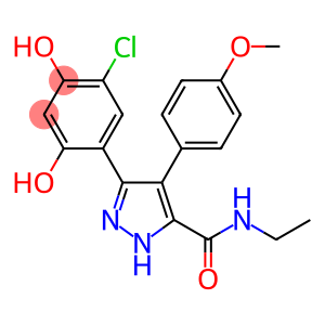 3-(5-chloro-2,4-dihydroxyphenyl)-N-ethyl-4-(4-methoxyphenyl)-1H-pyrazole-5-carboxamide