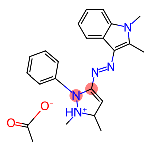 3-[(1,2-dimethyl-1H-indol-3-yl)azo]-1,5-dimethyl-2-phenyl-1H-pyrazolium acetate