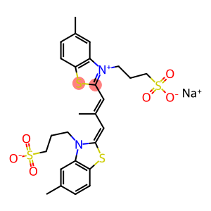5-Methyl-2-[2-methyl-3-[5-methyl-3-(3-sodiosulfopropyl)benzothiazol-2(3H)-ylidene]-1-propenyl]-3-(3-sulfonatopropyl)benzothiazolium