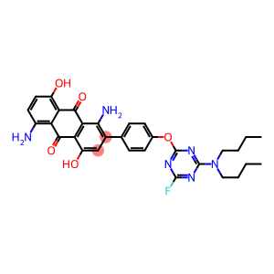 1,5-diamino-2-[4-[[4-(dibutylamino)-6-fluoro-1,3,5-triazin-2-yl]oxy]phenyl]-4,8-dihydroxyanthraquinone