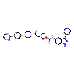 (R)-1-(2-oxo-2-(4-(4-(pyrimidin-2-yl)phenyl)piperazin-1-yl)ethyl)-N-(3-(pyridin-4-yl)-1H-indazol-5-yl)pyrrolidine-3-carboxamide