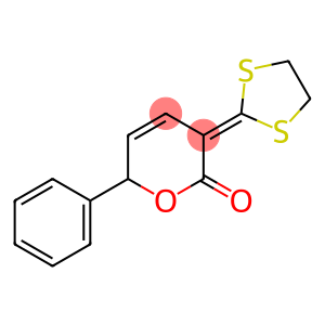 2H-Pyran-2-one, 3-(1,3-dithiolan-2-ylidene)-3,6-dihydro-6-phenyl-
