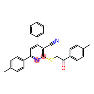 6-(4-methylphenyl)-2-{[2-(4-methylphenyl)-2-oxoethyl]sulfanyl}-4-phenylnicotinonitrile