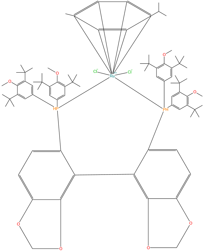 氯代{(R)-(-)-5,5''-双[二(3,5-二叔丁基-4-甲氧基苯基)膦]-4,4'-双-1,3-苯并二恶英}(对甲苯)氯化钌