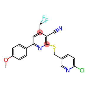 2-{[(6-chloro-3-pyridinyl)methyl]sulfanyl}-4-(difluoromethyl)-6-(4-methoxyphenyl)nicotinonitrile