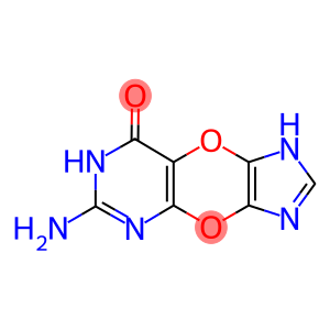 3H-Imidazo[4,5:5,6][1,4]dioxino[2,3-d]pyrimidin-8(7H)-one,  6-amino-