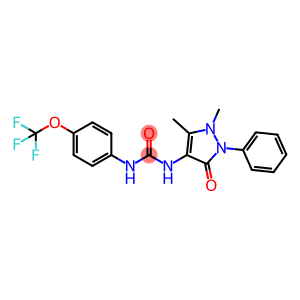 N-(2,3-DIMETHYL-5-OXO-1-PHENYL(3-PYRAZOLIN-4-YL))((4-(TRIFLUOROMETHOXY)PHENYL)AMINO)FORMAMIDE