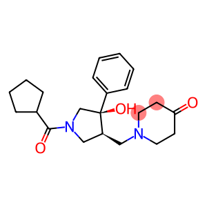 1-{[(3S,4R)-1-cyclopentanecarbonyl-4-hydroxy-4-phenylpyrrolidin-3-yl]methyl}piperidin-4-one