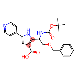 1H-Pyrrole-3-carboxylic  acid,  2-[1-[[(1,1-dimethylethoxy)carbonyl]amino]-2-(phenylmethoxy)ethyl]-5-(4-pyridinyl)-