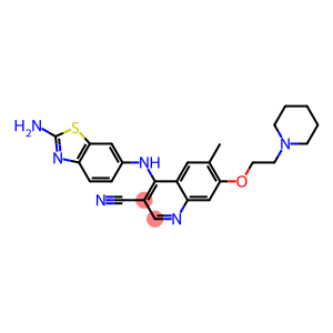 4-[(2-amino-1,3-benzothiazol-6-yl)amino]-6-methyl-7-(2-piperidin-1-ylethoxy)quinoline-3-carbonitrile