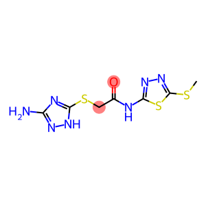 2-[(5-amino-4H-1,2,4-triazol-3-yl)thio]-N-[5-(methylthio)-1,3,4-thiadiazol-2-yl]acetamide
