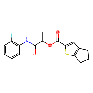 2-(2-fluoroanilino)-1-methyl-2-oxo-ethyl] 5,6-dihydro-4H-cyclopenta[b]thiophene-2-carboxylate