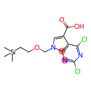 2,4-dichloro-7-{[2-(trimethylsilyl)ethoxy]methyl}-7H-pyrrolo[2,3-d]pyrimidine-5-carboxylic acid