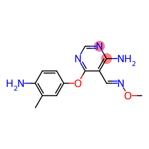 5-Pyrimidinecarboxaldehyde,  4-amino-6-(4-amino-3-methylphenoxy)-,  O-methyloxime