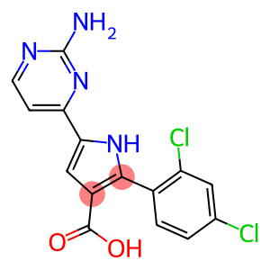 1H-Pyrrole-3-carboxylic  acid,  5-(2-amino-4-pyrimidinyl)-2-(2,4-dichlorophenyl)-