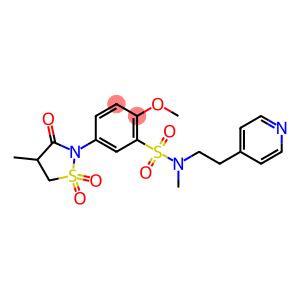 2-methoxy-N-methyl-5-(4-methyl-1,1-dioxido-3-oxo-2-isothiazolidinyl)-N-[2-(4-pyridinyl)ethyl]benzenesulfonamide