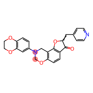 (2Z)-8-(2,3-dihydro-1,4-benzodioxin-6-yl)-2-(pyridin-4-ylmethylidene)-8,9-dihydro-7H-furo[2,3-f][1,3]benzoxazin-3(2H)-one