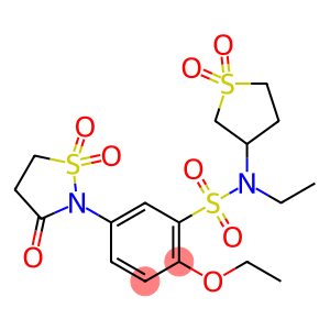 Benzenesulfonamide, 5-(1,1-dioxido-3-oxo-2-isothiazolidinyl)-2-ethoxy-N-ethyl-N-(tetrahydro-1,1-dioxido-3-thienyl)-