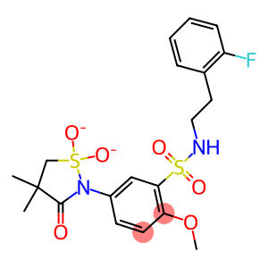 5-(4,4-dimethyl-1,1-dioxido-3-oxo-1,2-thiazolidin-2-yl)-N-[2-(2-fluorophenyl)ethyl]-2-methoxybenzenesulfonamide