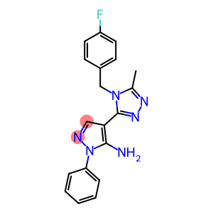 4-[4-[(4-fluorophenyl)methyl]-5-methyl-1,2,4-triazol-3-yl]-2-phenylpyrazol-3-amine