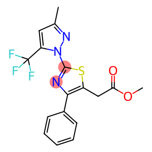 METHYL 2-(2-[3-METHYL-5-(TRIFLUOROMETHYL)-1H-PYRAZOL-1-YL]-4-PHENYL-1,3-THIAZOL-5-YL)ACETATE