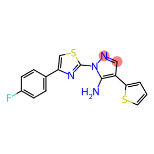 1-[4-(4-fluorophenyl)-1,3-thiazol-2-yl]-4-(thiophen-2-yl)-1H-pyrazol-5-amine