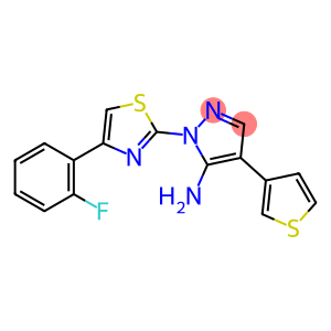 1-[4-(2-fluorophenyl)-1,3-thiazol-2-yl]-4-(thiophen-3-yl)-1H-pyrazol-5-amine
