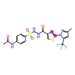 N-(4-([2-((2-[3-METHYL-5-(TRIFLUOROMETHYL)-1H-PYRAZOL-1-YL]-1,3-THIAZOL-4-YL)CARBONYL)HYDRAZINO]SULFONYL)PHENYL)ACETAMIDE