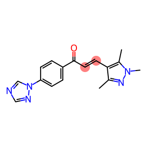 2-Propen-1-one, 1-[4-(1H-1,2,4-triazol-1-yl)phenyl]-3-(1,3,5-trimethyl-1H-pyrazol-4-yl)-, (2E)-