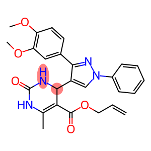 5-Pyrimidinecarboxylic acid, 4-[3-(3,4-dimethoxyphenyl)-1-phenyl-1H-pyrazol-4-yl]-1,2,3,4-tetrahydro-6-methyl-2-oxo-, 2-propen-1-yl ester