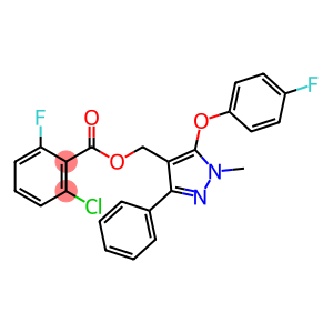 [5-(4-fluorophenoxy)-1-methyl-3-phenyl-1H-pyrazol-4-yl]methyl 2-chloro-6-fluorobenzoate
