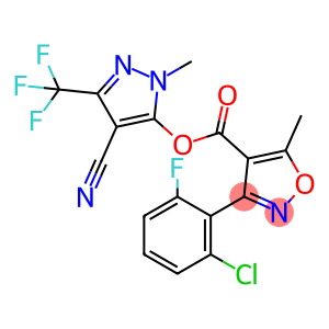 4-cyano-1-methyl-3-(trifluoromethyl)-1H-pyrazol-5-yl 3-(2-chloro-6-fluorophenyl)-5-methyl-1,2-oxazole-4-carboxylate