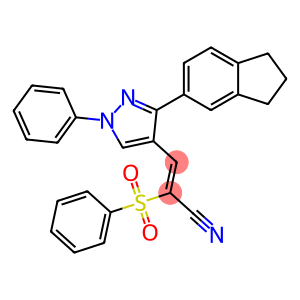 3-[3-(2,3-DIHYDRO-1H-INDEN-5-YL)-1-PHENYL-1H-PYRAZOL-4-YL]-2-(PHENYLSULFONYL)ACRYLONITRILE