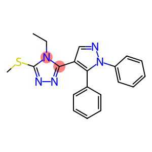 5-(1,5-diphenyl-1H-pyrazol-4-yl)-4-ethyl-4H-1,2,4-triazol-3-yl methyl sulfide