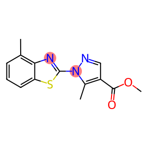 methyl 5-methyl-1-(4-methyl-1,3-benzothiazol-2-yl)-1H-pyrazole-4-carboxylate