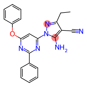 5-amino-3-ethyl-1-(6-phenoxy-2-phenyl-4-pyrimidinyl)-1H-pyrazole-4-carbonitrile