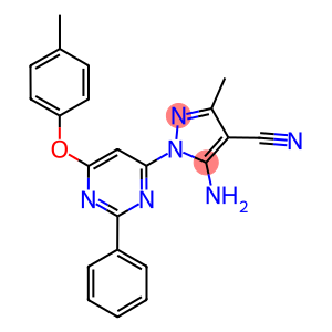 5-amino-3-methyl-1-[6-(4-methylphenoxy)-2-phenyl-4-pyrimidinyl]-1H-pyrazole-4-carbonitrile