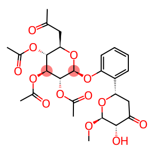 2-(5-hydroxy-6-methoxy-4-oxotetrahydro-2H-pyran-2-yl)phenyl 2,3,4-tri-O-acetyl-6,8-dideoxyoctopyranosid-7-ulose