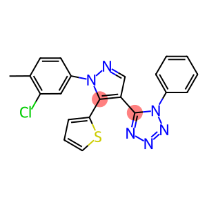 5-[1-(3-chloro-4-methylphenyl)-5-(2-thienyl)-1H-pyrazol-4-yl]-1-phenyl-1H-tetraazole