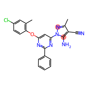 5-amino-1-[6-(4-chloro-2-methylphenoxy)-2-phenylpyrimidin-4-yl]-3-methyl-1H-pyrazole-4-carbonitrile