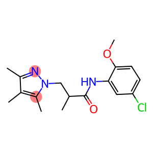 N-(5-chloro-2-methoxyphenyl)-2-methyl-3-(3,4,5-trimethyl-1H-pyrazol-1-yl)propanamide