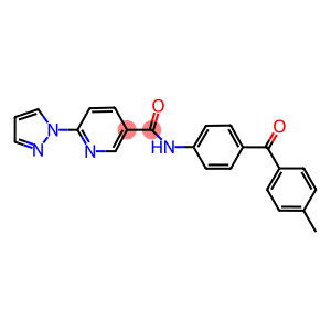 N-[4-(4-methylbenzoyl)phenyl]-6-(1H-pyrazol-1-yl)nicotinamide