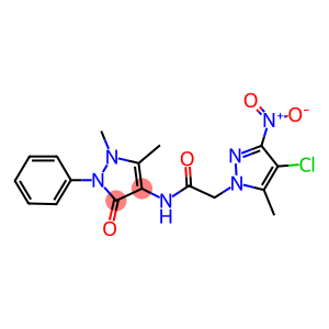 2-{4-chloro-3-nitro-5-methyl-1H-pyrazol-1-yl}-N-(1,5-dimethyl-3-oxo-2-phenyl-2,3-dihydro-1H-pyrazol-4-yl)acetamide