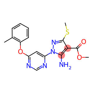 methyl 5-amino-1-[6-(2-methylphenoxy)-4-pyrimidinyl]-3-(methylsulfanyl)-1H-pyrazole-4-carboxylate