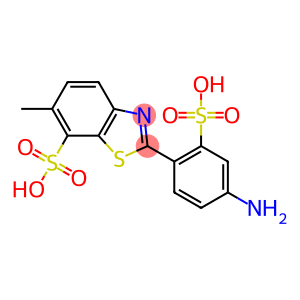 2-(4-aminosulphophenyl)-6-methylbenzothiazole-7-sulphonic acid