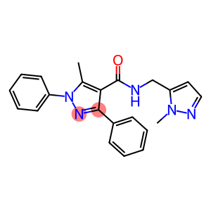 5-methyl-N-[(1-methyl-1H-pyrazol-5-yl)methyl]-1,3-diphenyl-1H-pyrazole-4-carboxamide